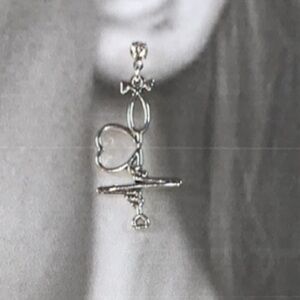 Handcrafted Silver-toned Fashion Earrings Medical Themed Drop Dangle
